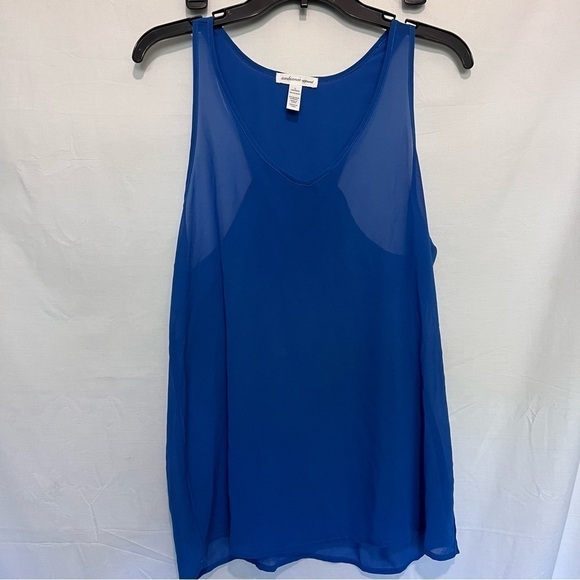 AMBIANCE Apparel blue sheer Racerback tank top large - Picture 1 of 6